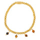 Elastic Bracelet with Round Gemstone Charms • Tiger Eye
