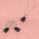 Onyx-Schmuckset Silber – Birnenförmiger Anhänger