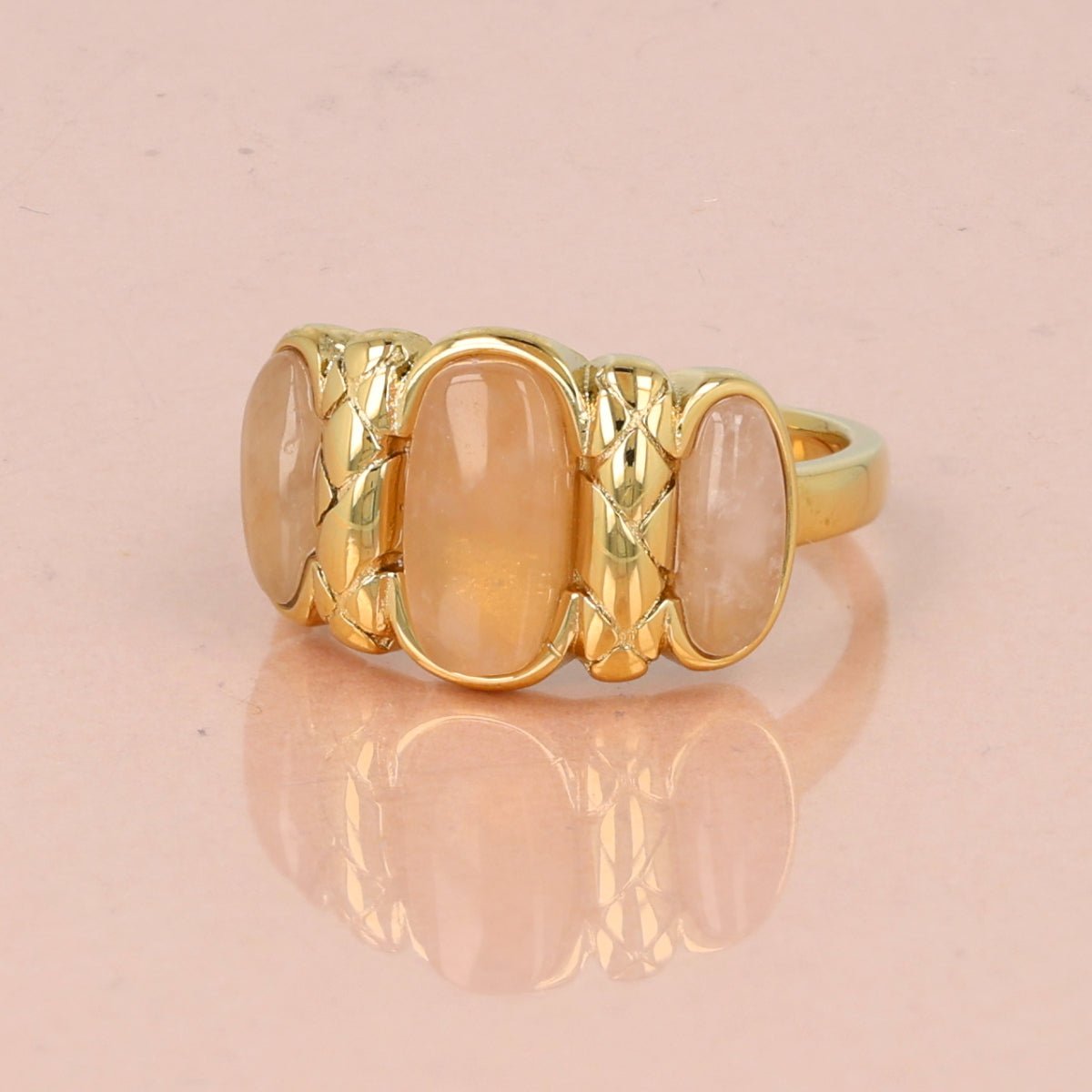 Rose Quartz Ring – Vintage Romance in Goud - My Bendel