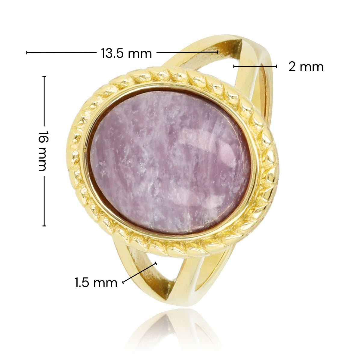Vintage Ring with Gemstone & Twisted Edge • Lilac Quartz