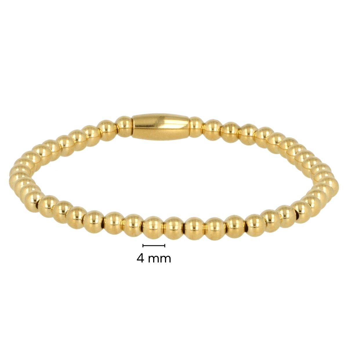 Gouden damesarmband met 4mm stainless steel kralen