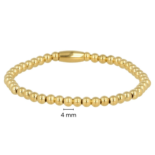Goldene Damenarmband mit 4mm Edelstahlperlen