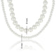 Dubbele ketting met grote en kleine witte parels