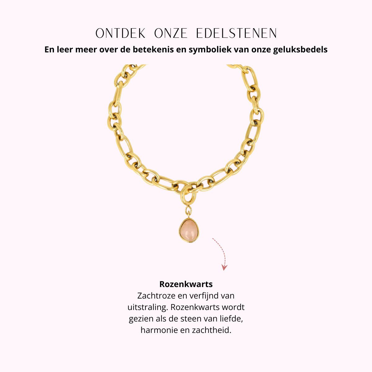 Bracelet with Rose Quartz - Birthstone October