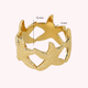 Wide gold ring - Playful starfish - Summery charm