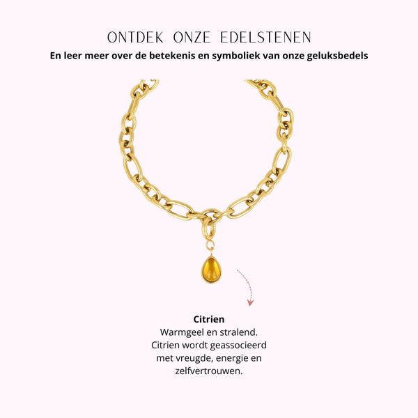 Armband met Citrien - Geboortesteen November
