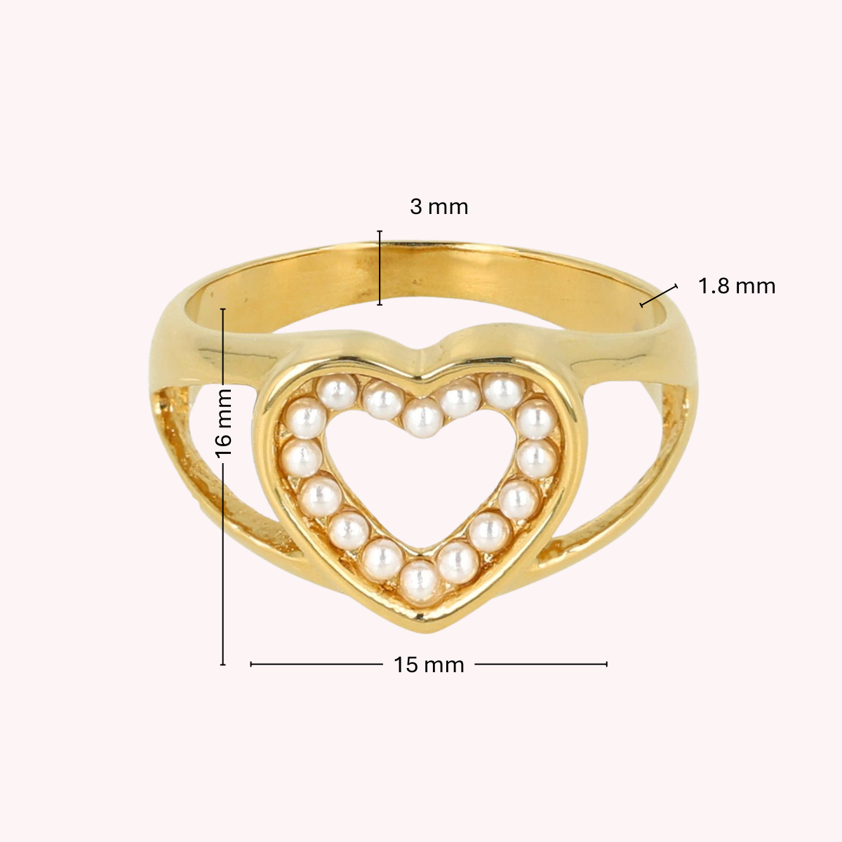 Harten Ring met Parels
