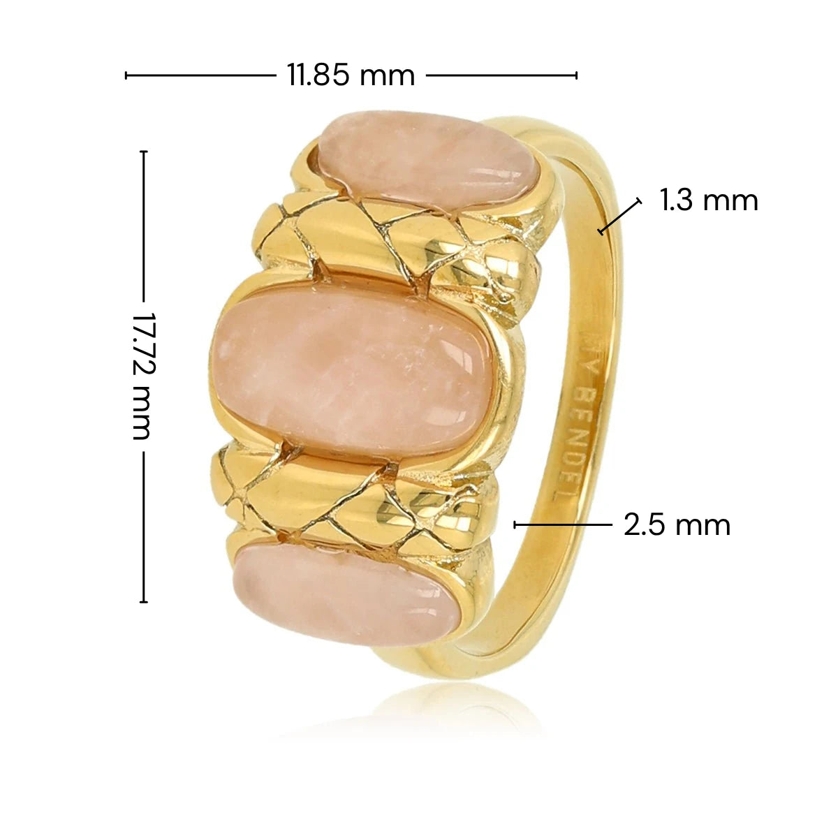 Vintage Romance Ring met Edelstenen • Rose Quartz