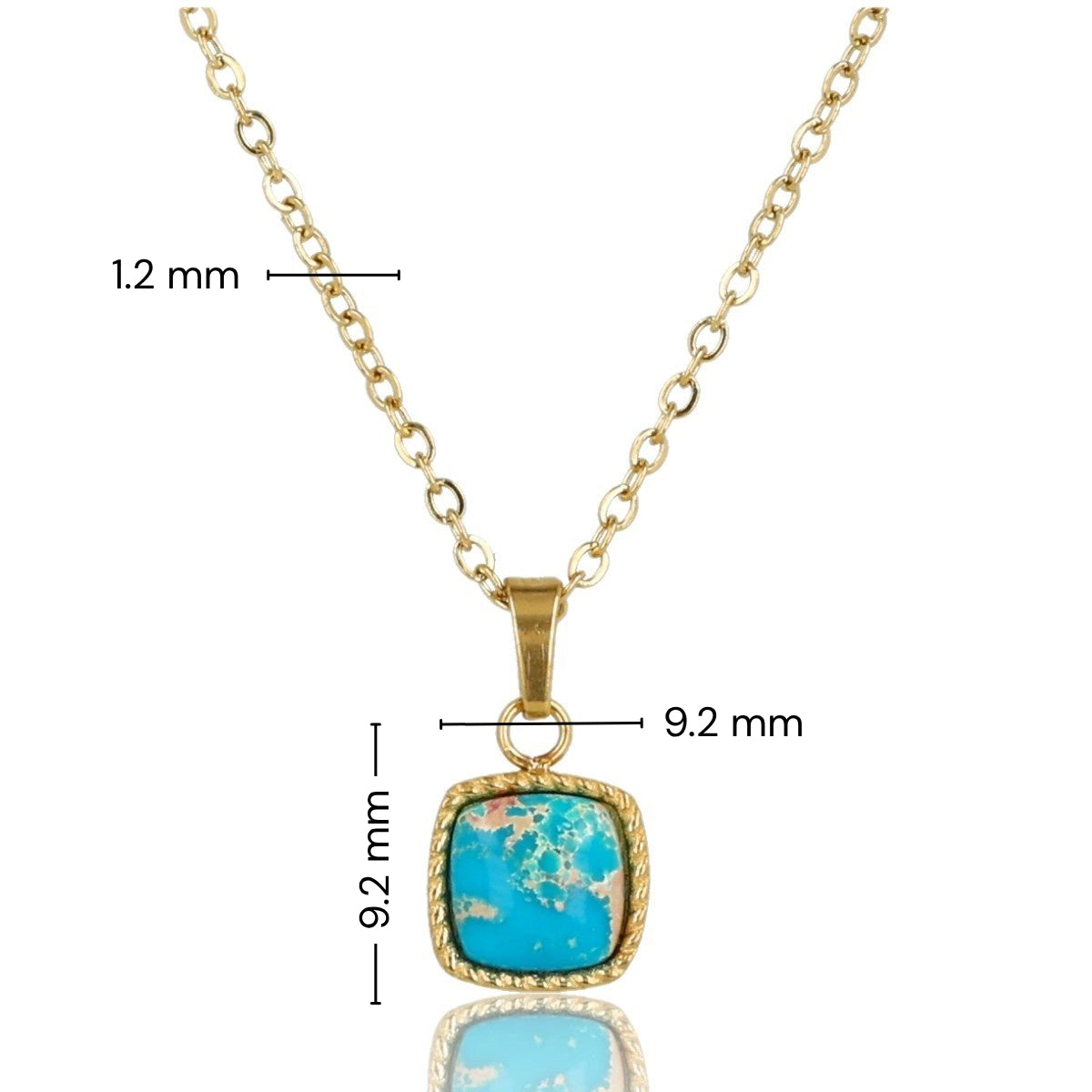 Gouden Ketting met Vierkante Imperial Jasper Hanger