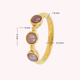 Gold ring - Three Lilac Quartz gemstones - Timeless eyecatcher