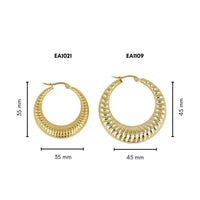 33 mm brede gouden oorring met unieke afwerking 33x7mm - My Bendel
