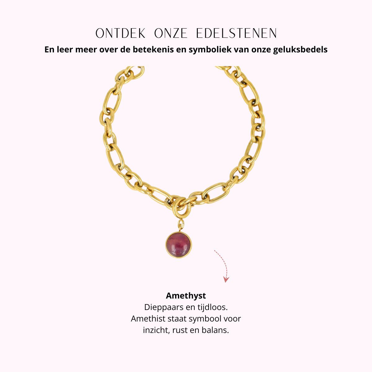 Armband met Amethyst - Geboortesteen Februari
