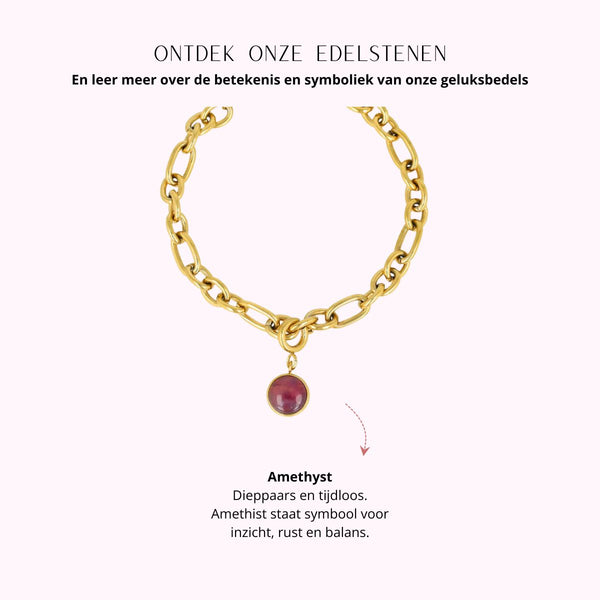 Armband met Amethyst - Geboortesteen Februari