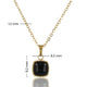 Gouden Ketting met Vierkante Onyx Hanger