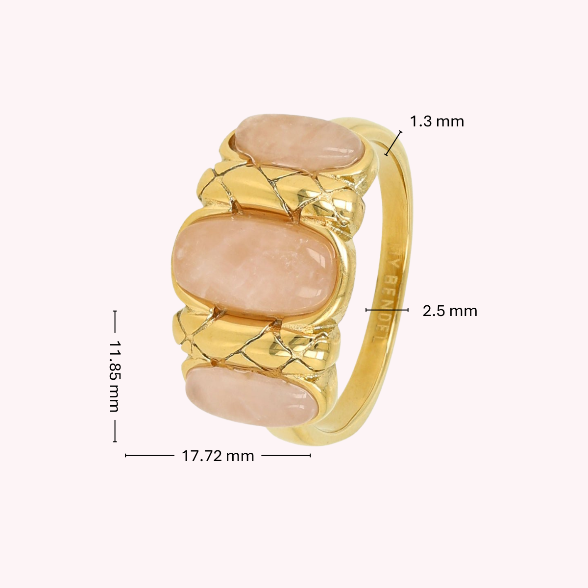 Vintage Romance Ring mit Edelsteinen • Rosenquarz