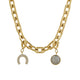 Set grove ketting met hoefijzer en edelsteen