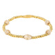 Armband mit facettierten ovalen Perlen • Champagner