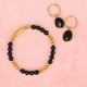 Onyx-Schmuckset - goldfarben