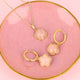 Set Rosenquarz Blumen Schmuck