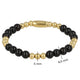 Gouden Damesarmband Onyx Edelsteen Elastisch