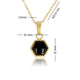 Gouden ketting met Onyx zeshoek hanger edelsteen