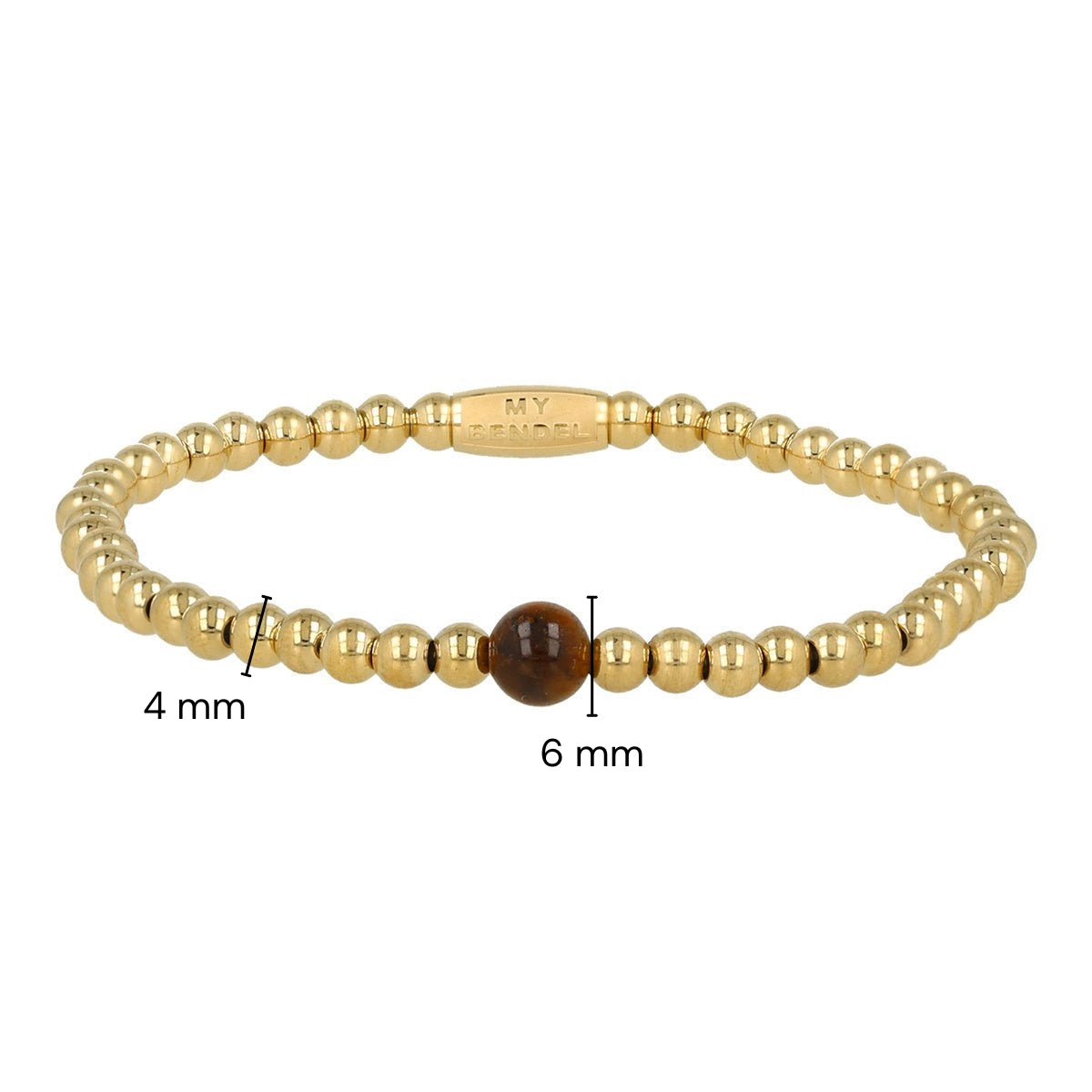 Elastisches Perlenarmband mit Tigerauge