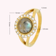 Elegant Ring with Gemstone & Zirconia • Labradorite