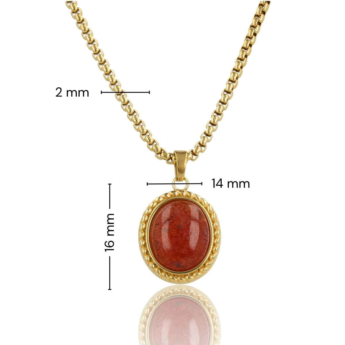 Vintage Ketting met Edelstenen Hanger • Berry Quartz