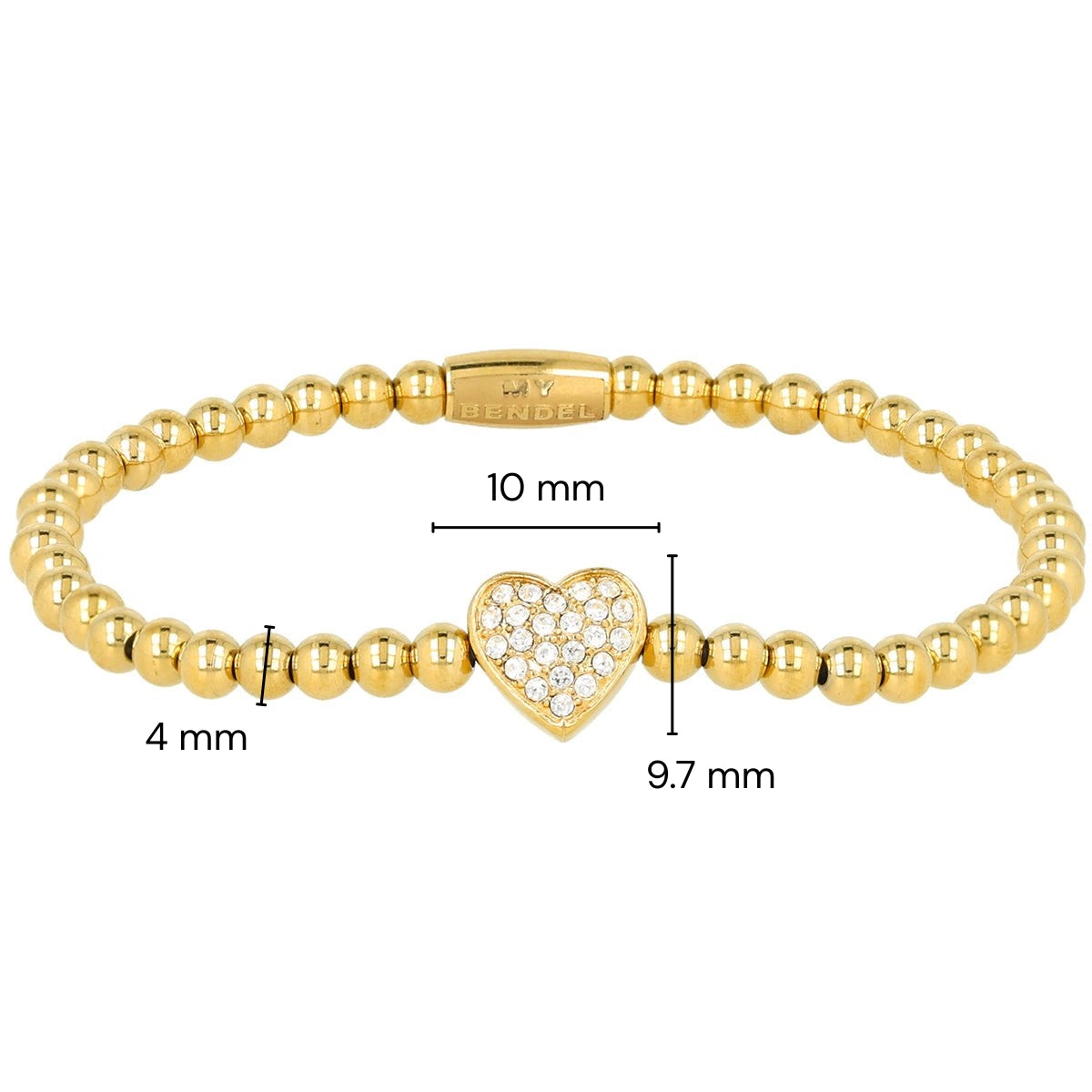Goldenes Armband mit Zirkonia-Herz - My Bendel