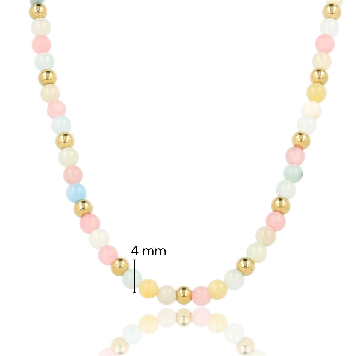 Beaded Necklace with Various Gemstones • Rose Quartz, Morganite & Moonstone