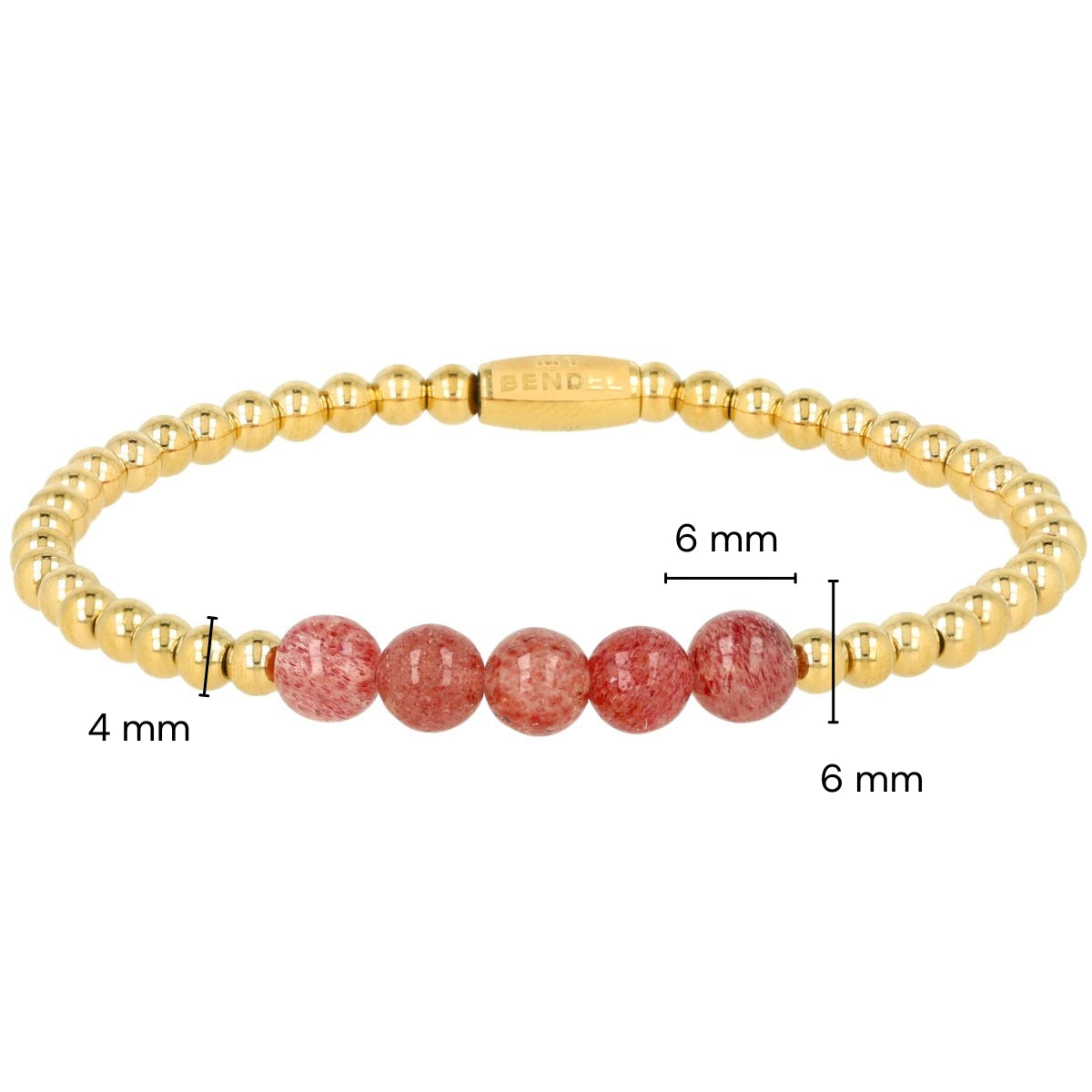 Armband met Edelstenen Kralen • Berry Quartz • 4 mm