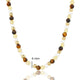 Beaded Necklace with Various Precious Stones - Tiger's Eye, Citrine, and Pearls