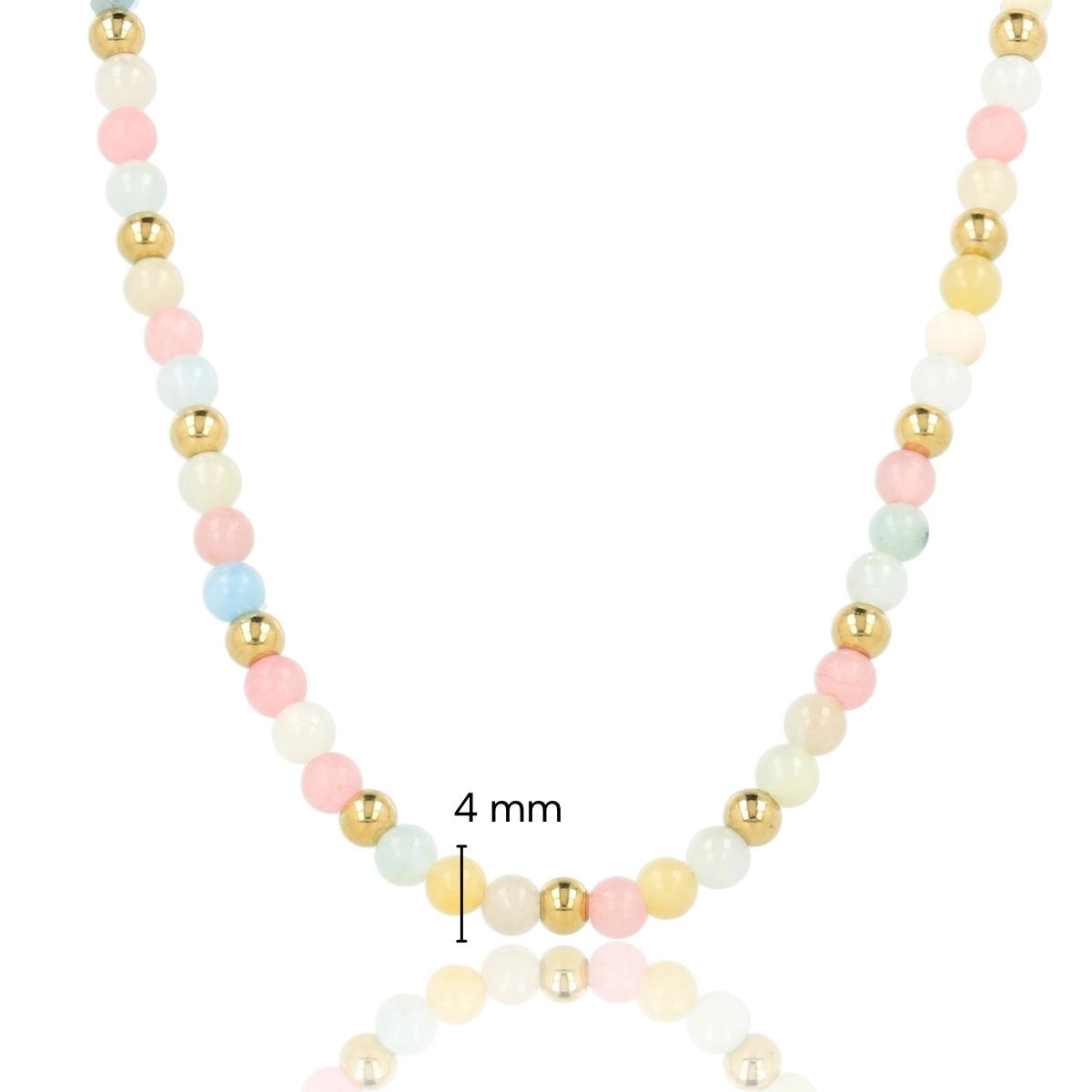 Kralenketting met Verschillende Edelstenen - Rose Quartz, White Quartz & Fluorite