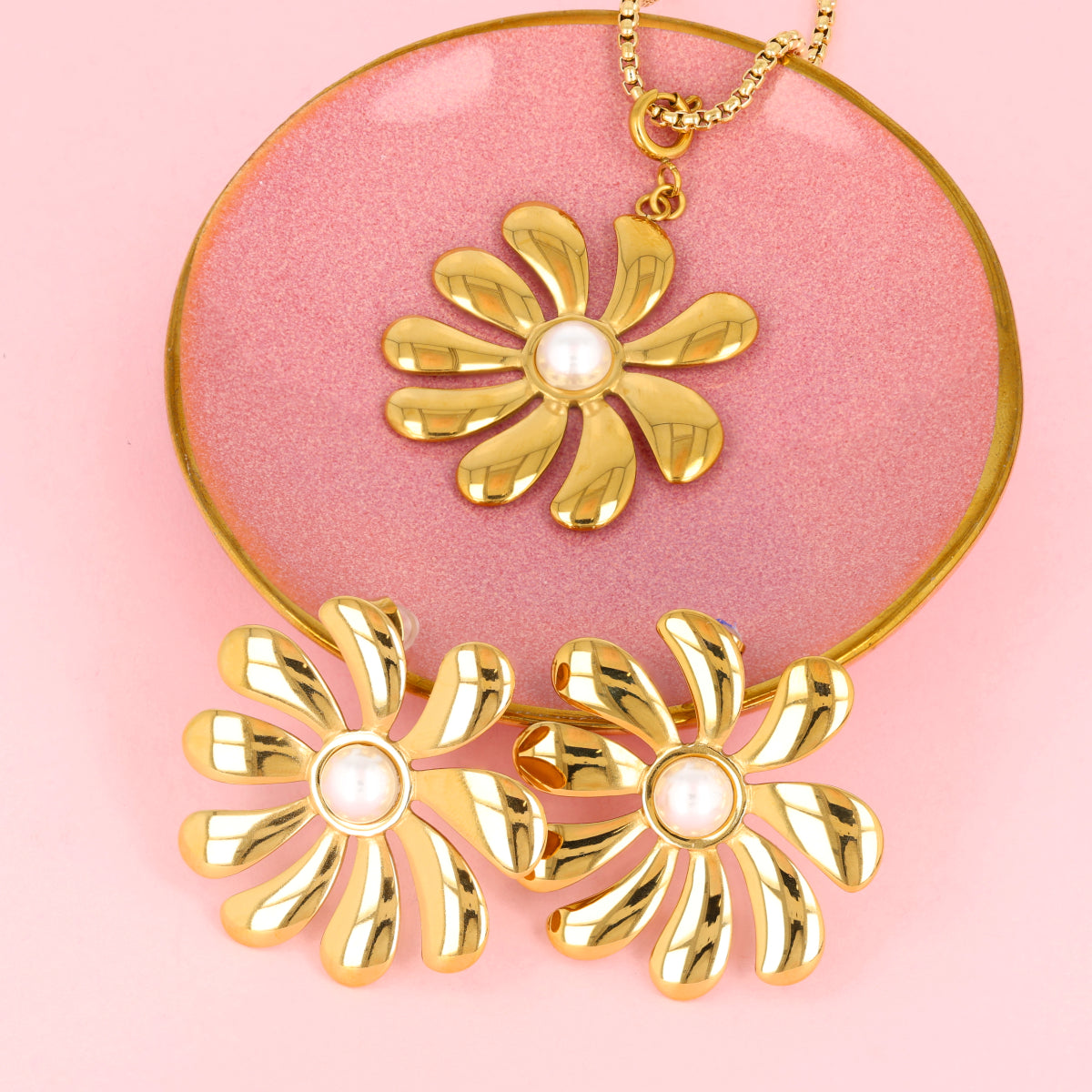Set goldene Blumenschmuck Set