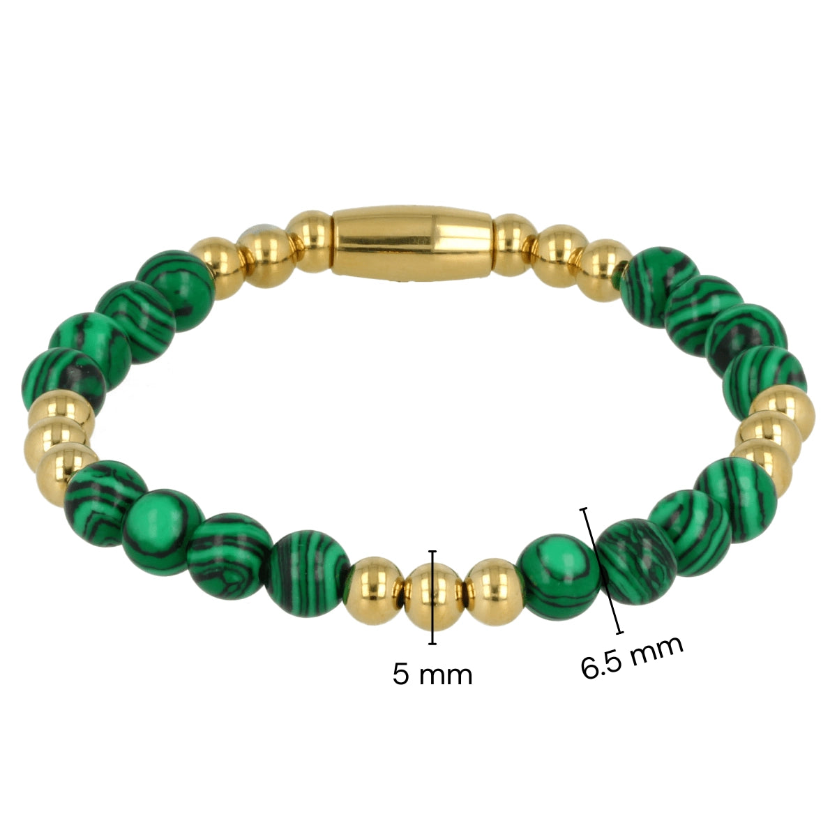 Goldener Malachit Armband Elastisch Damen