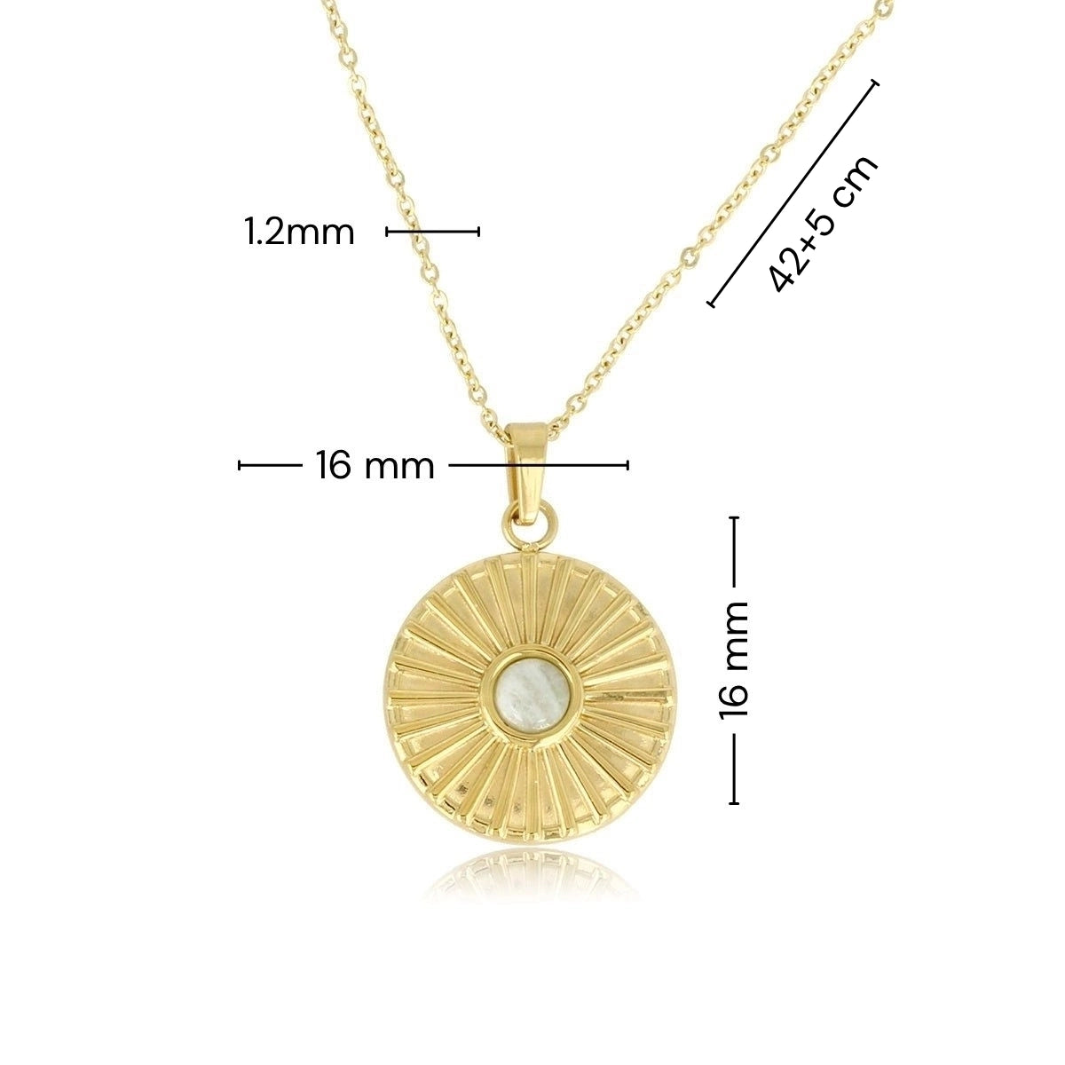 Gouden Amazonite Ketting met Zonnetje Hanger
