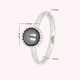 Zilveren ring - zwarte parel - vintage rand