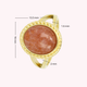 Vintage-Ring mit Edelstein & gedrehtem Rand • Beeriger Quarz