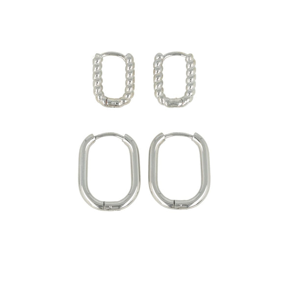 Silberne Ohrring-Set