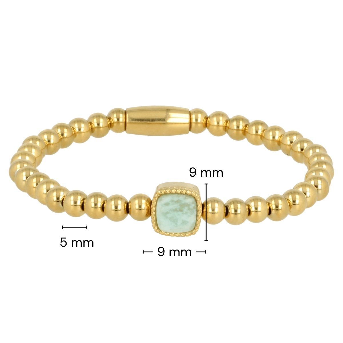 Gouden Amazonite Edelstenen Damesarmband Elastisch