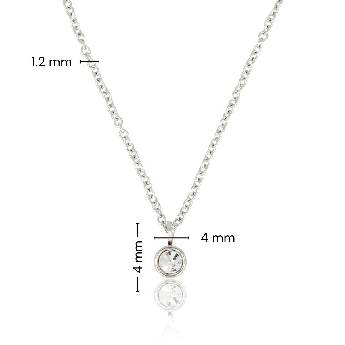 Silver Necklace with Zirconia Crystal - Does Not Tarnish