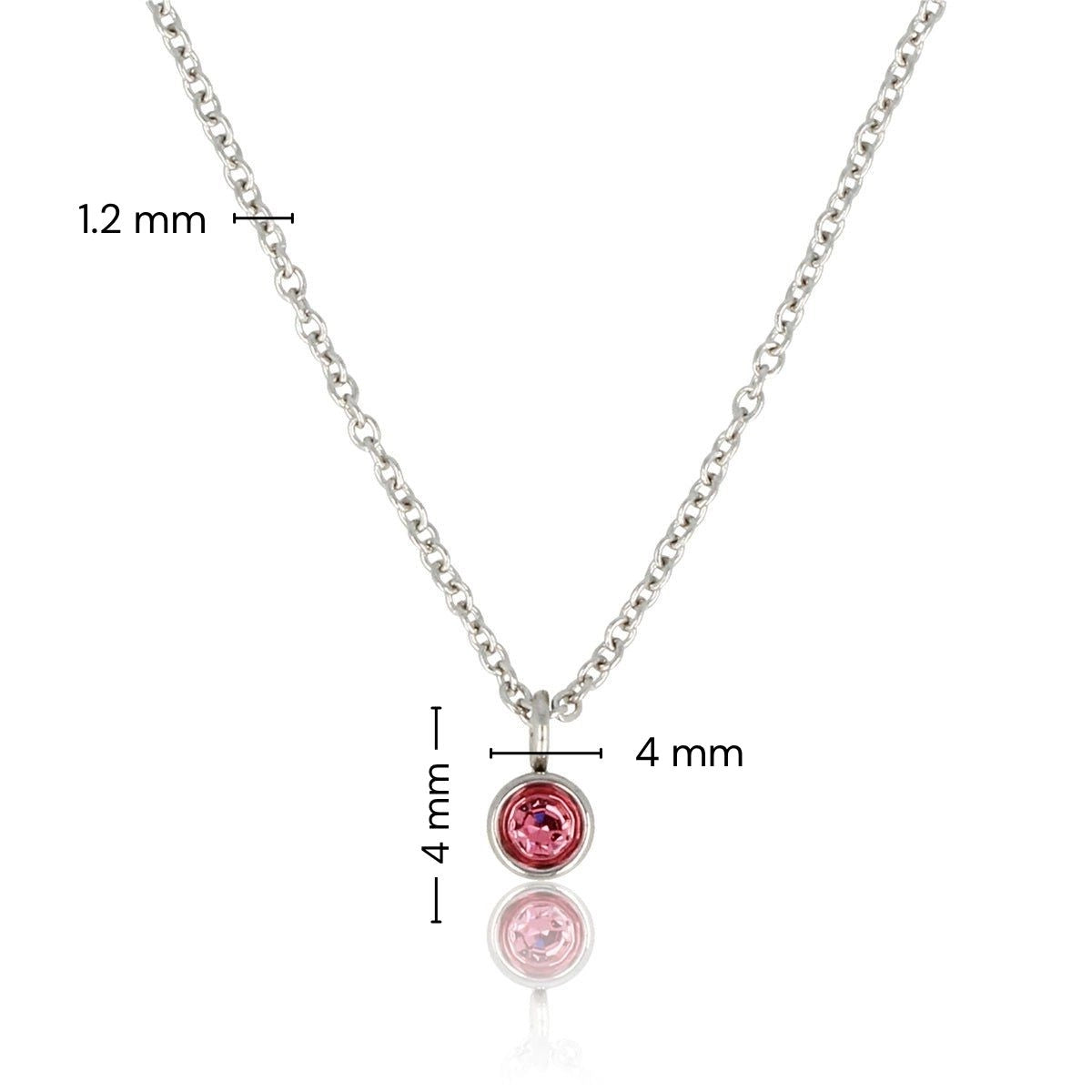 Zilveren Ketting met Roze Zirkonia Steen - Verkleurt Niet