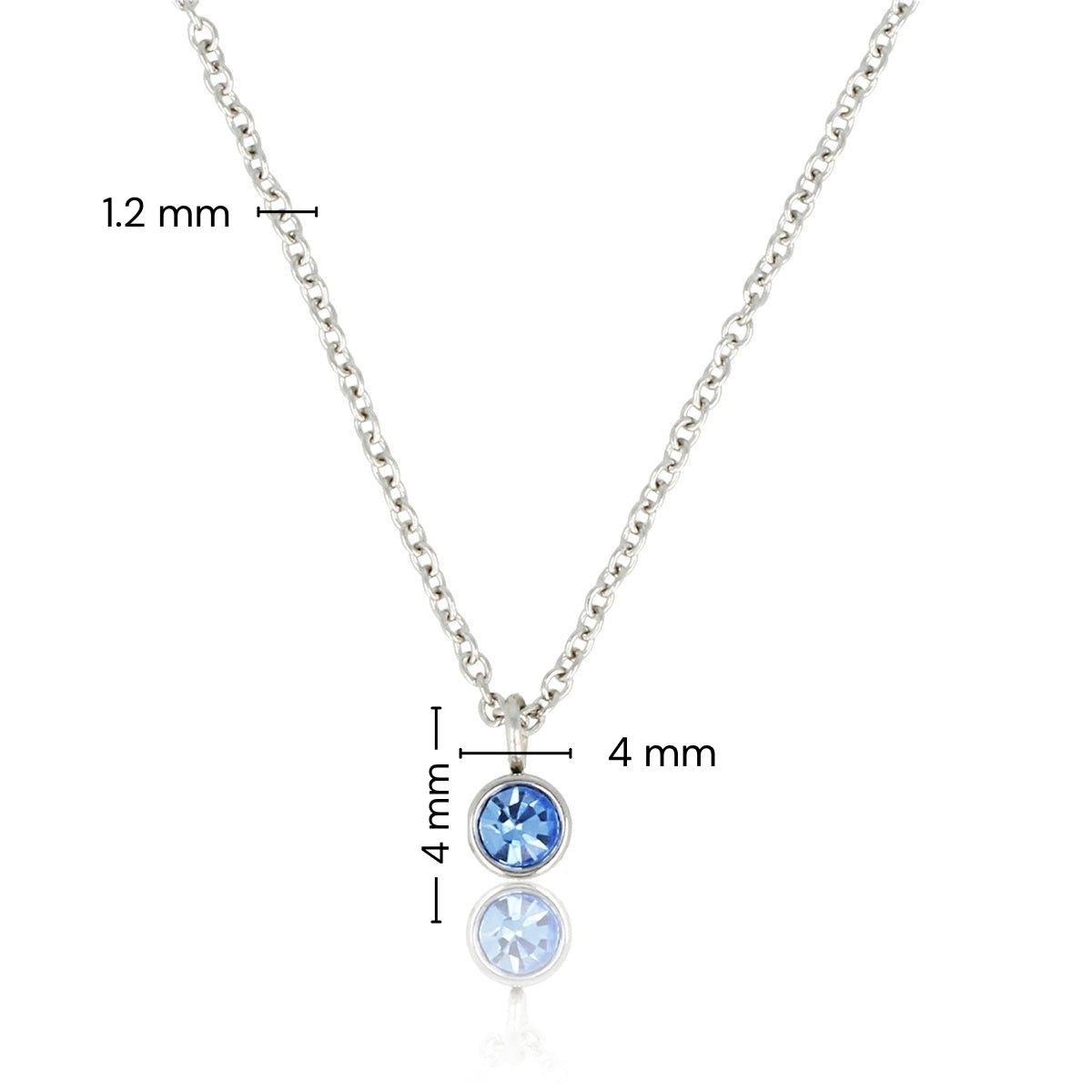 Silberne Kette mit hellblauem Zirkonia-Steinchen