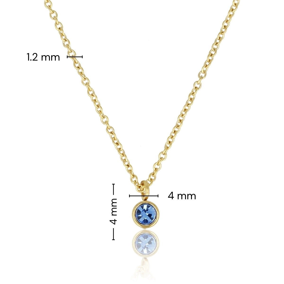 Goldene Kette mit hellblauem Zirkonia-Stein - Verfärbt sich nicht