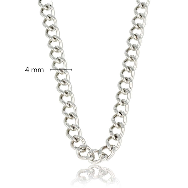 Robuste silberne Kette mit 4 mm groben Gliedern