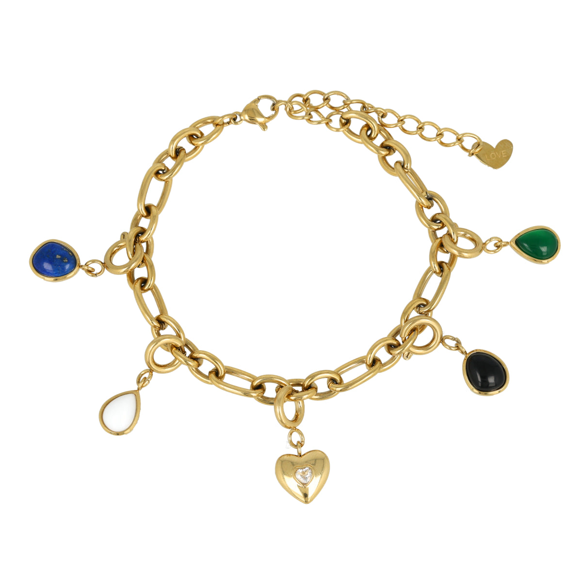 Schakelarmband met diverse bedels