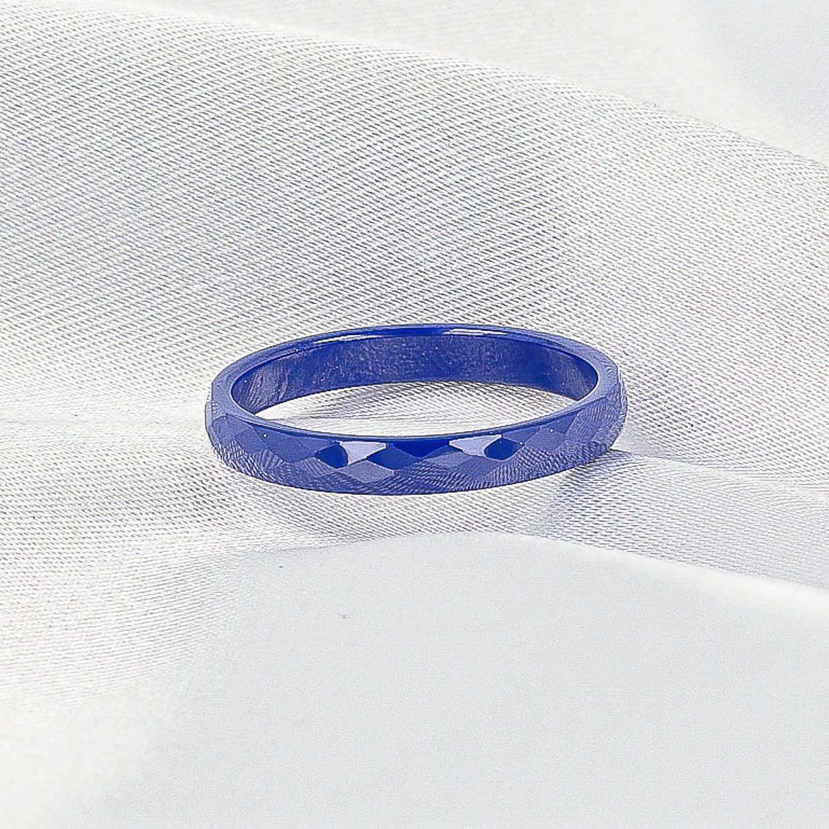 Keramieken Ring • Facet Geslepen • 3 mm • Kobalt Blauw