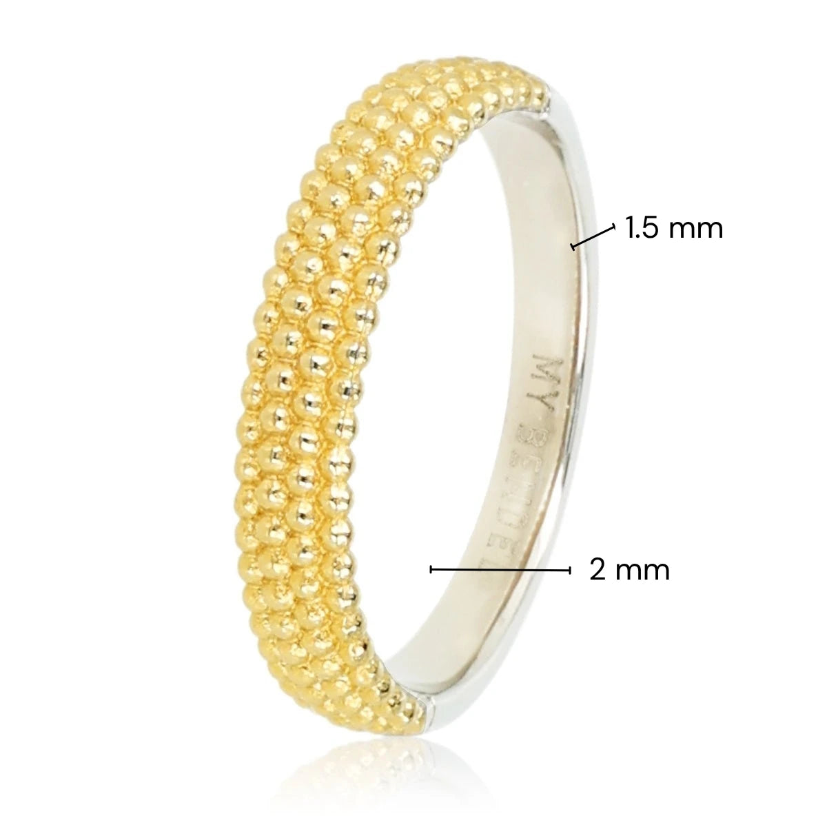 Two-tone Slip Ring – Golden Beads