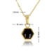 Gouden ketting met Onyx zeshoek hanger edelsteen