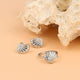 Zilveren schelpenset met ring en oorstekers